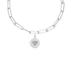 Initial Disc Heart Necklace Sets - 29-1897