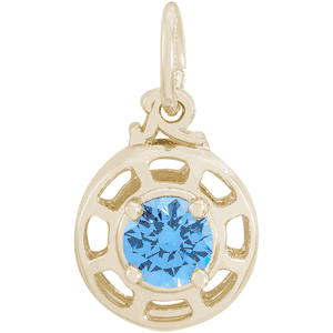 Insightful December Stone Charm - 10K Gold
