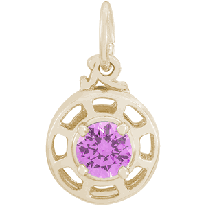 Insightful February Stone Charm - 10K Gold