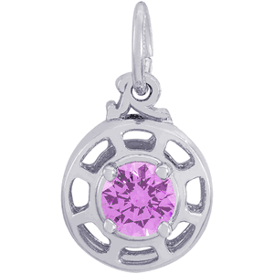 Insightful February Stone Charm - Sterling Silver