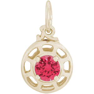 Insightful July Stone Charm - 10K Gold