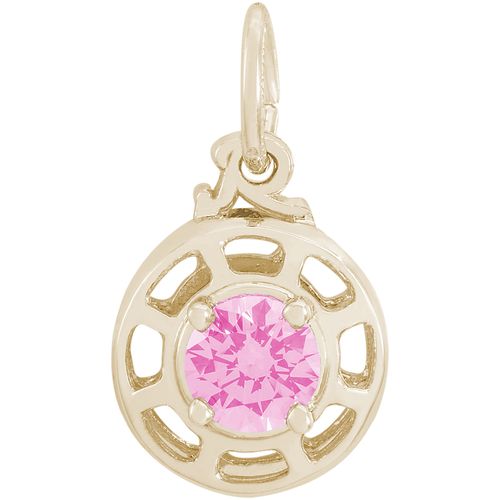 Insightful October Stone Charm - 14K Gold