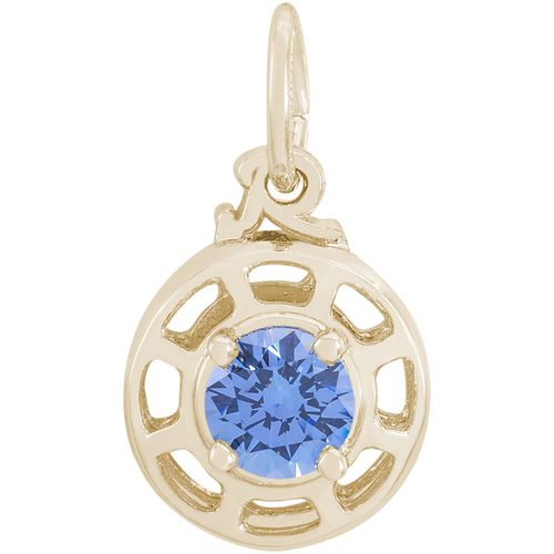 Insightful September Stone Charm - 10K Gold