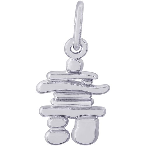 Inukshuk 3 Dimensional Charm - 14K White Gold