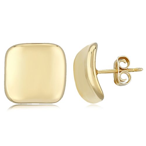 Inverted Square Stud Earrings - 14K Yellow Gold