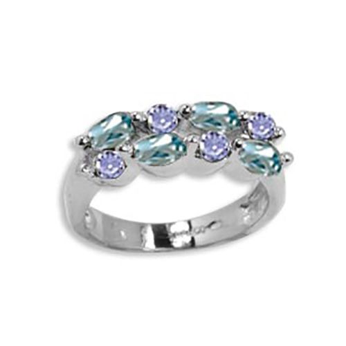Iolite & Blue Topaz Ring - 14K White Gold Size 7