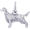 Irish Setter Dog Charm Silver - 10-8223