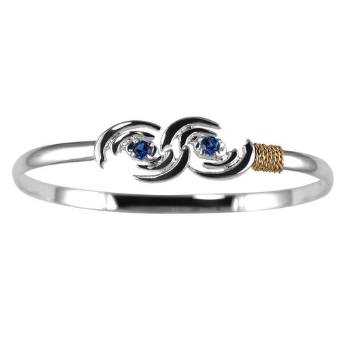 Irmaria Hurricane Hook Bracelet - Silver & 14K Gold 4mm 7.5 Inch