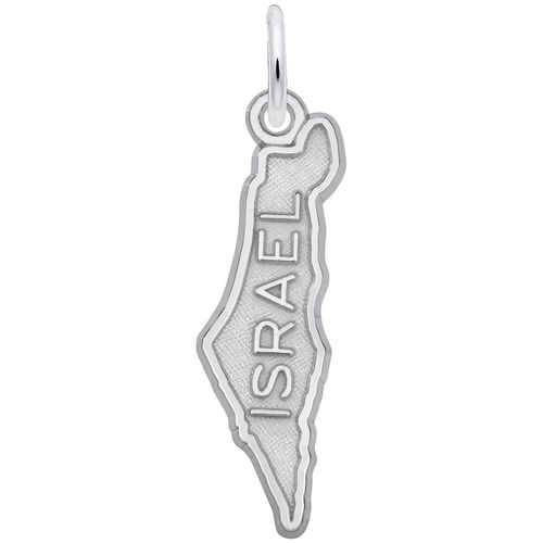Israel Map Charm 14K White Gold - 10-1881