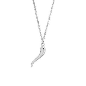 Italian Horn Necklace Set - Sterling Silver - 29-5635-320-SS