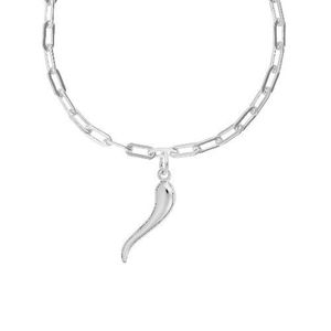 Italian Horn Necklace Set - Sterling Silver - 29-5635-87-SS