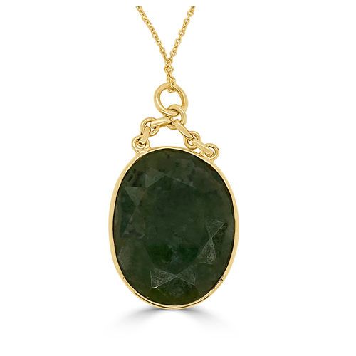 Jade Green Oval Pendant