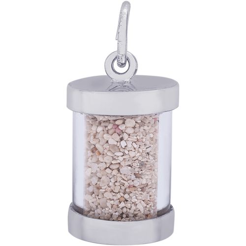 Jamaica Ocho Rios Sand Capsule Charm - 14K White Gold