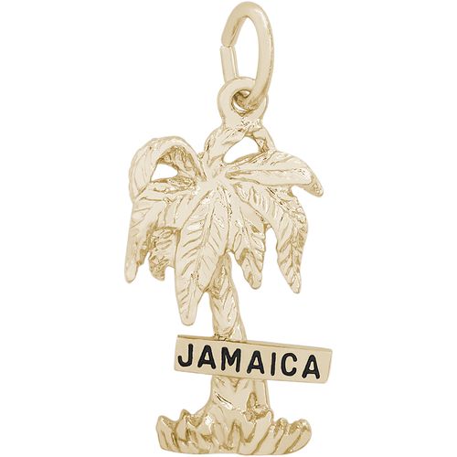 Jamaica Palm With Sign Charm - Gold Plated