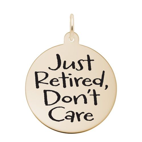 Just Retired Disc Charm 14K Yellow Gold -10-1953-0-14k