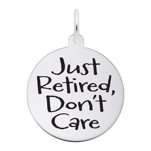 Just Retired Disc Charm Sterling Silver -10-1953-0-ss