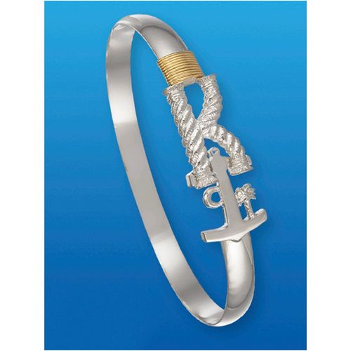 Kiawah Island Destination Hook Bracelet - Silver & 14K 6mm 6.5 Inch