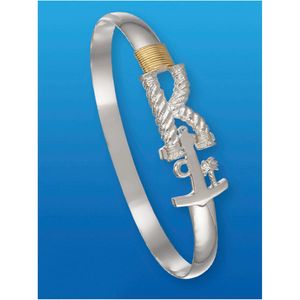 Kiawah Island Destination Hook Bracelet - Silver & 14K 6mm 7 Inch