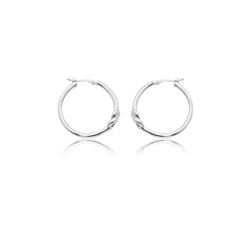 Knot Hoop Earrings - 14K White Gold