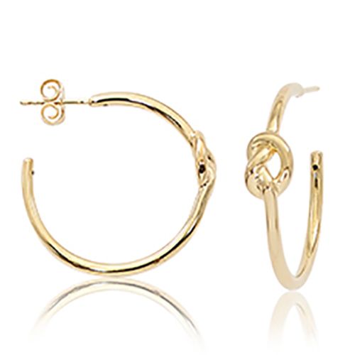 Knot Hoop Earrings - 14K Yellow Gold - 4138