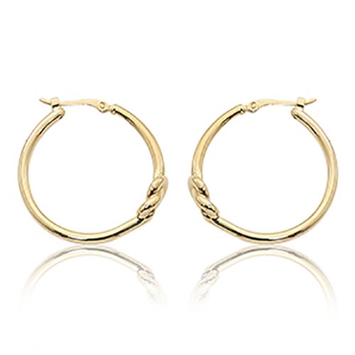 Knot Hoop Earrings - 14K Yellow Gold - 4143