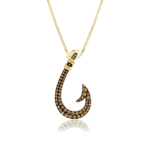 Koa Diamond Hook Pendant