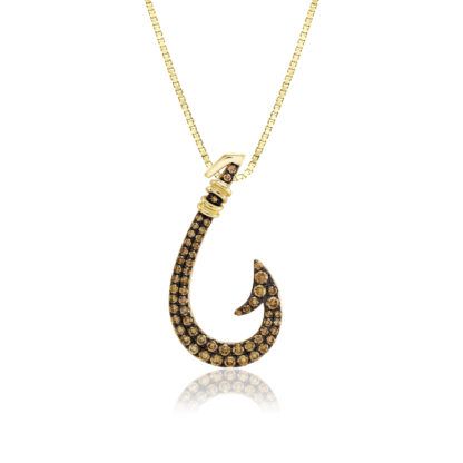 Koa Diamond Hook Pendant