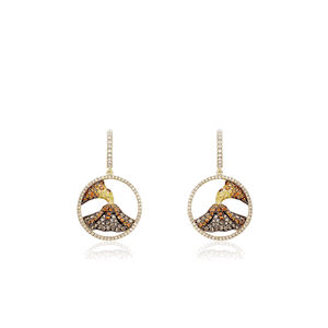 Koa Diamonds® Deluxe Volcano Earrings 20mm, Hawaiian Inspired  Earrings, KDE-36522