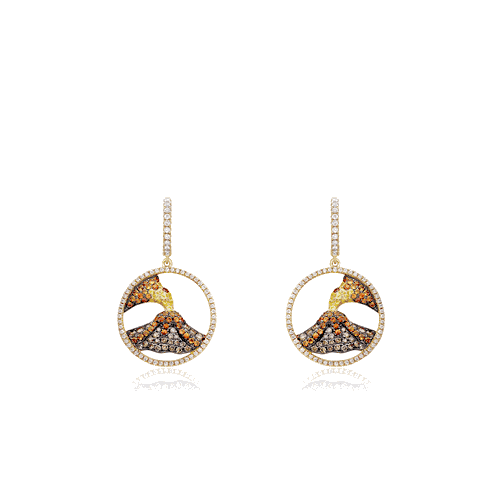 Koa Diamonds® Deluxe Volcano Earrings 20mm