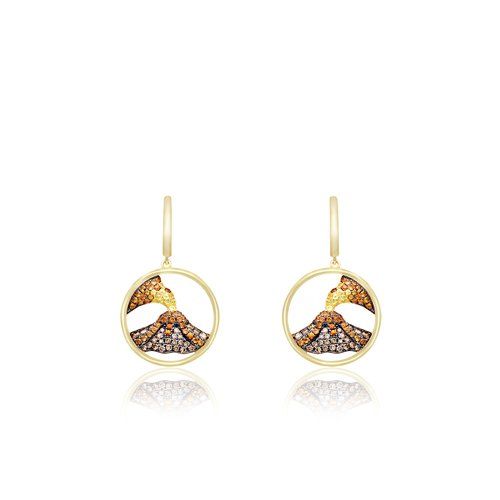 Koa Diamonds® Volcano Earrings, Hawaiian Inspired Earrings, KDE-36521