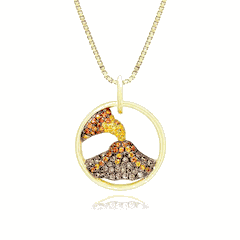14K Yellow Gold Koa Diamonds Pendant