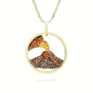 Koa Diamonds® Volcano Pendant 24mm, Hawaiian Inspired  Pendant, KDP-35822