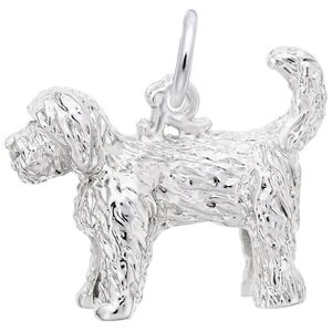 Labradoodle Dog Charm Sterling Silver - 10-1694
