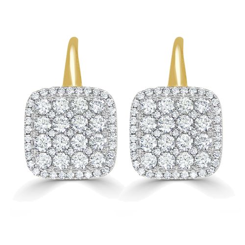 Large All Diamond Cushion Firenze II Earrings