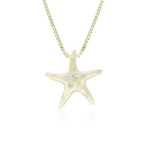 Large Diamond Starfish Pendant, Hawaiian Inspired  Pendant, SFP-36085/D