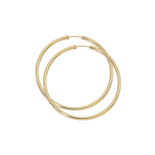 CA03270 Large Endless Tube Hoop Earrings 14K Yellow