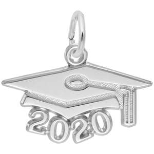 Large Graduation Cap 2020 Charm - Sterling Silver - 10-6920-s