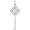 Large Key 4 Heart December Charm Silver - 10-8410-12