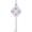 Large Key 4 Heart Feb Charm White Gold - 10-8410-2