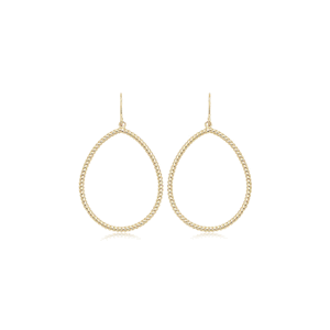 Large Pearshape Twist Hook Earrings - 14K Yellow Gold