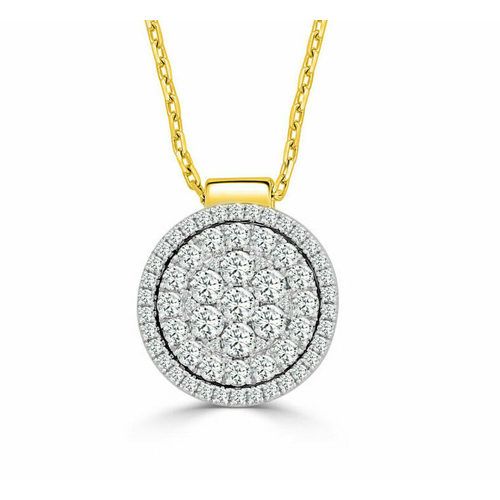 Large Round Firenze II Diamond Cluster Pendant