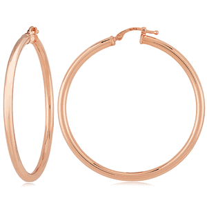 Large Tube 2.5 x 40mm Hoop Earrings - 14K Rose Gold