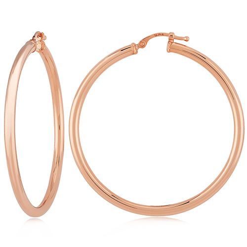 Large Tube 2.5 x 40mm Hoop Earrings - 14K Rose Gold
