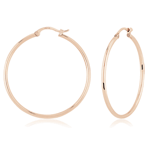 Large Tube Hoop Earrings - 14K Rose Gold - 03-353R