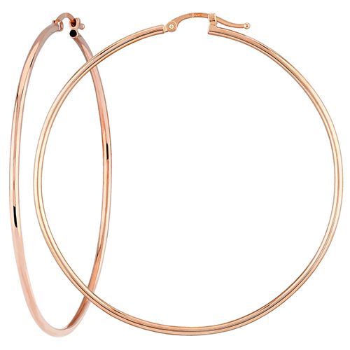Large Tube Hoop Earrings - 14K Rose Gold - 03-782R