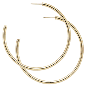 Large Tube Hoop Earrings - 14K Yellow Gold - 03-470