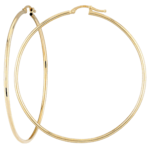 Large Tube Hoop Earrings - 14K Yellow Gold - 03-782
