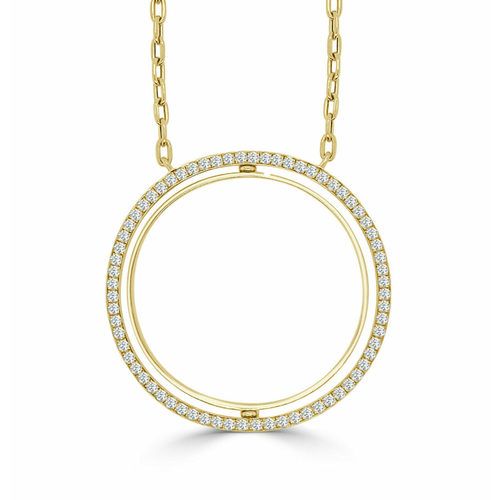Large Yellow Gold Round Medallion Pendant