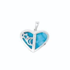 Larimar Heart Charms & Pendants  - MAL110SP