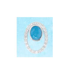 Larimar Oval Cab Larimar Charms & Pendants W/white Topaz  - MAL119SP